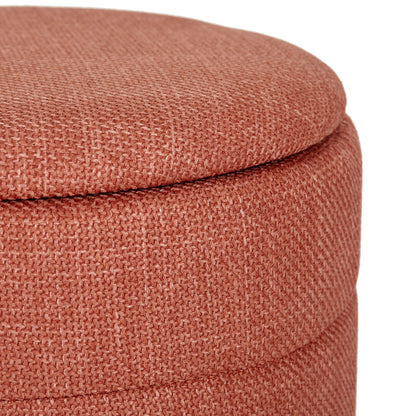 OT622 CORAL ORANGE OTTOMAN