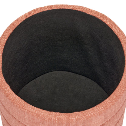 OT622 CORAL ORANGE OTTOMAN