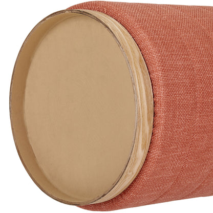 OT622 CORAL ORANGE OTTOMAN