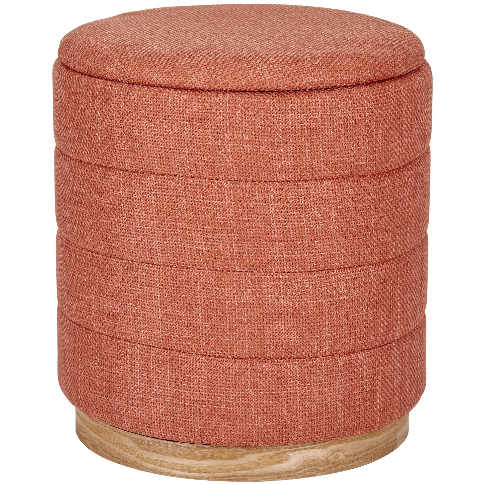 OT622 CORAL ORANGE OTTOMAN