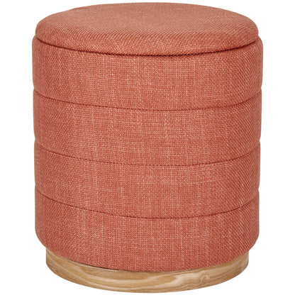 OT622 CORAL ORANGE OTTOMAN
