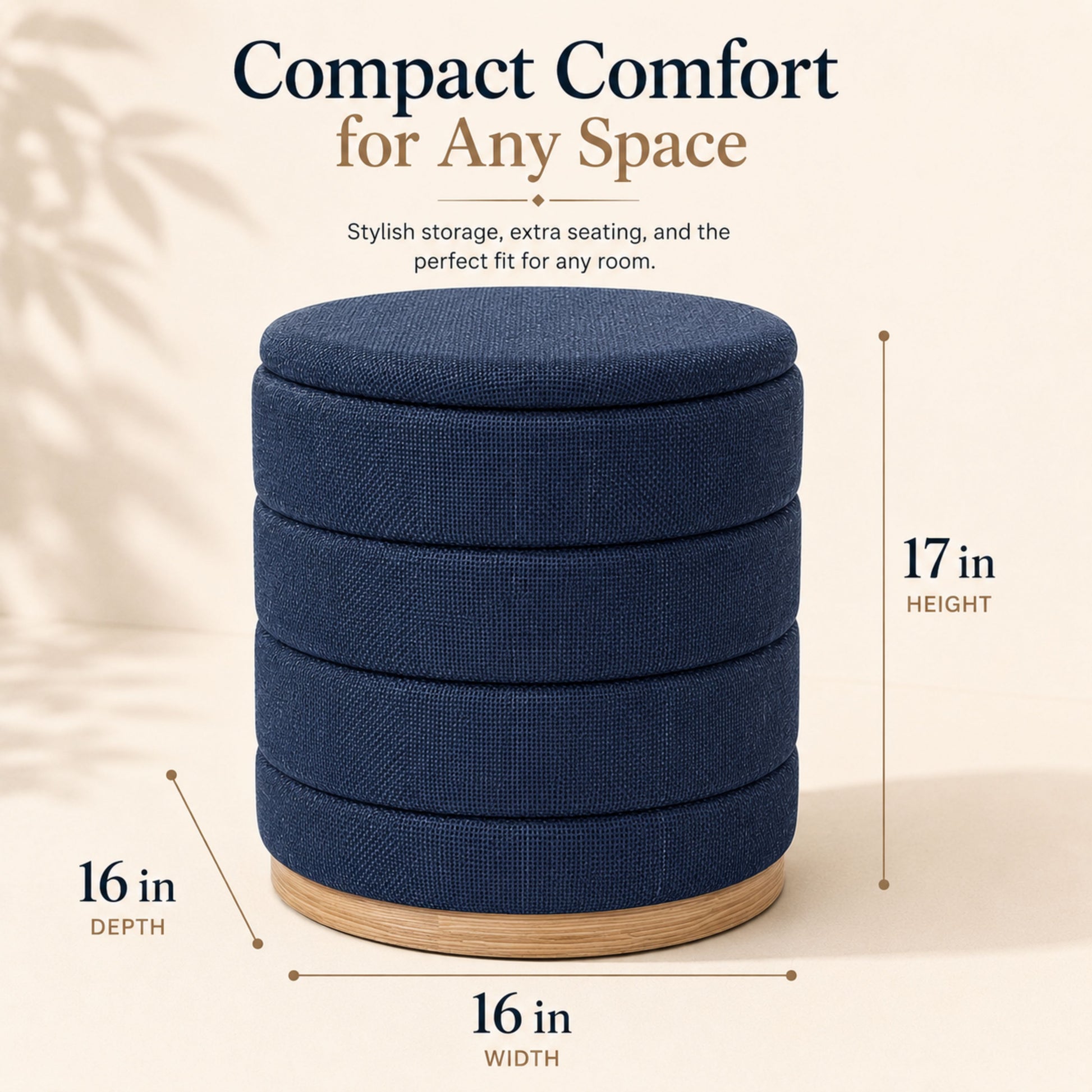 OT622 DARK BLUE OTTOMAN