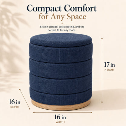 OT622 DARK BLUE OTTOMAN