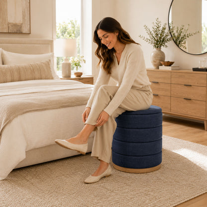 OT622 DARK BLUE OTTOMAN