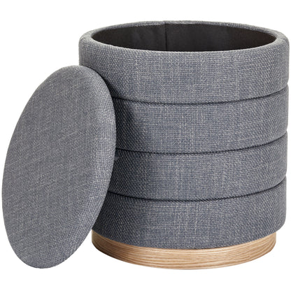 OT622 GREY OTTOMAN