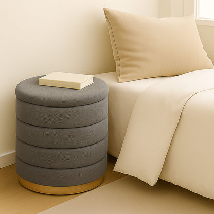 OT622 GREY OTTOMAN