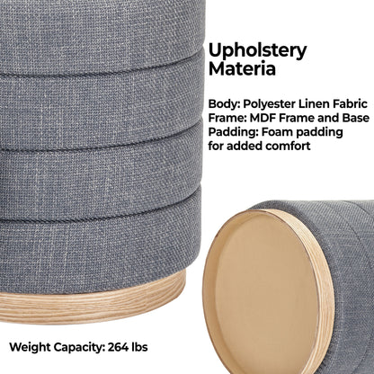OT622 GREY OTTOMAN