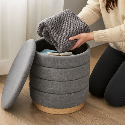 OT622 GREY OTTOMAN