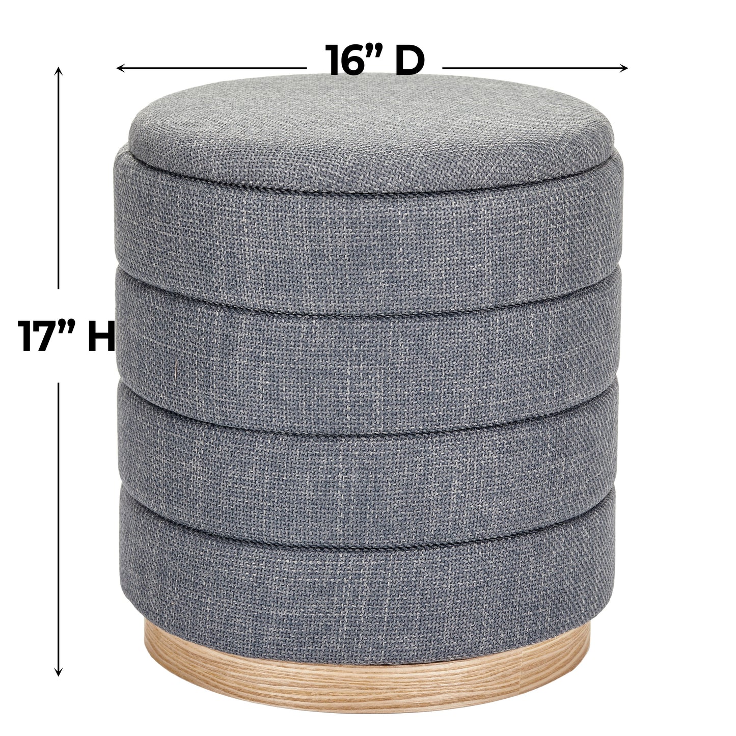 OT622 GREY OTTOMAN