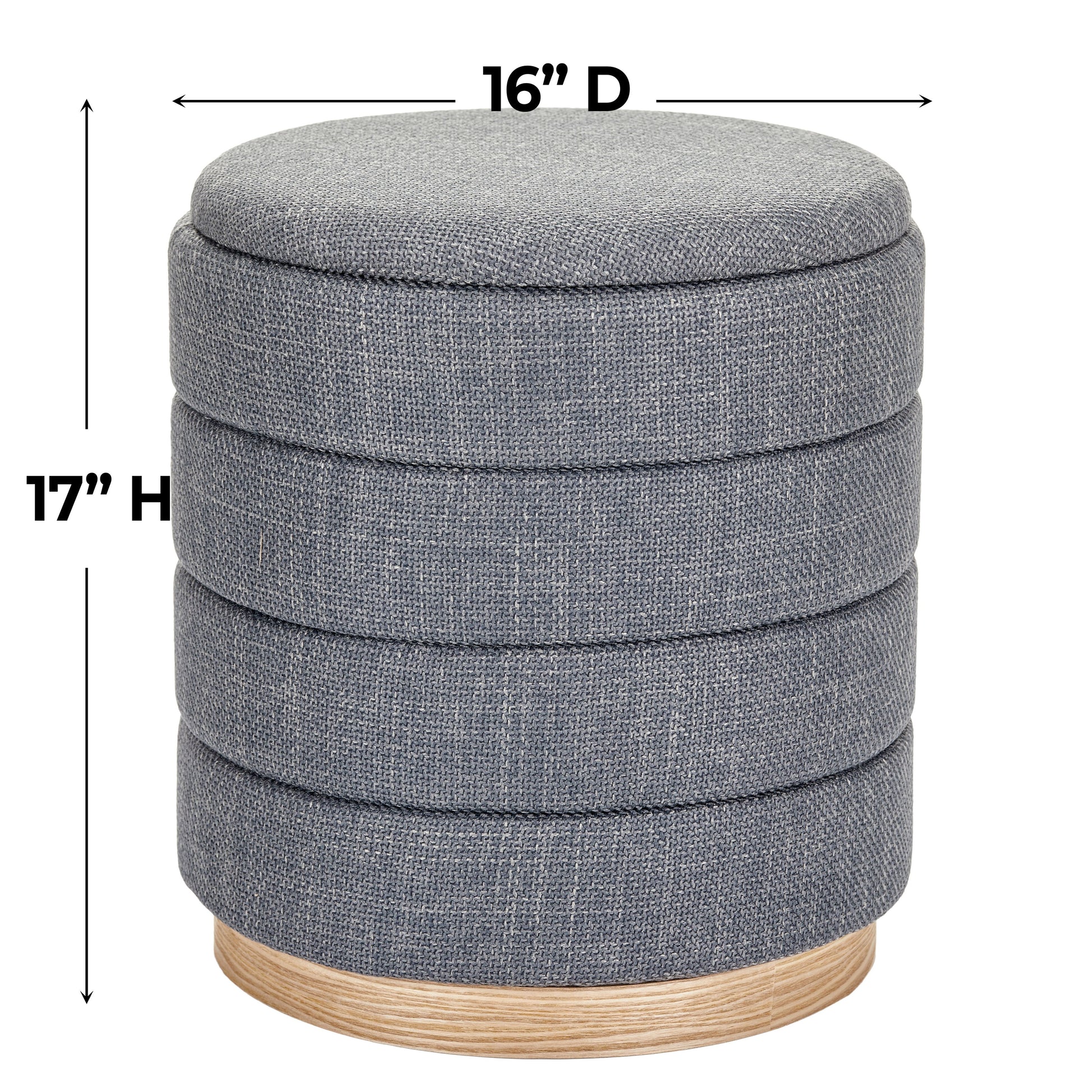 OT622 GREY OTTOMAN