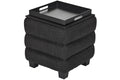Tessa Storage Ottoman-Linen Cube Storage Ottoman With Tray Top