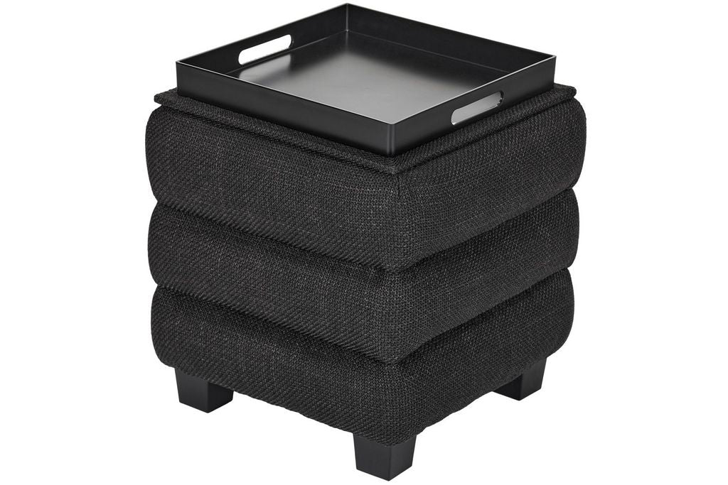 OT623 BLACK OTTOMAN