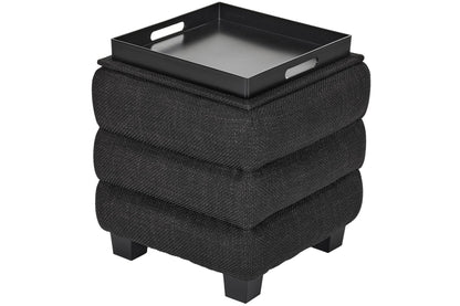 OT623 BLACK OTTOMAN