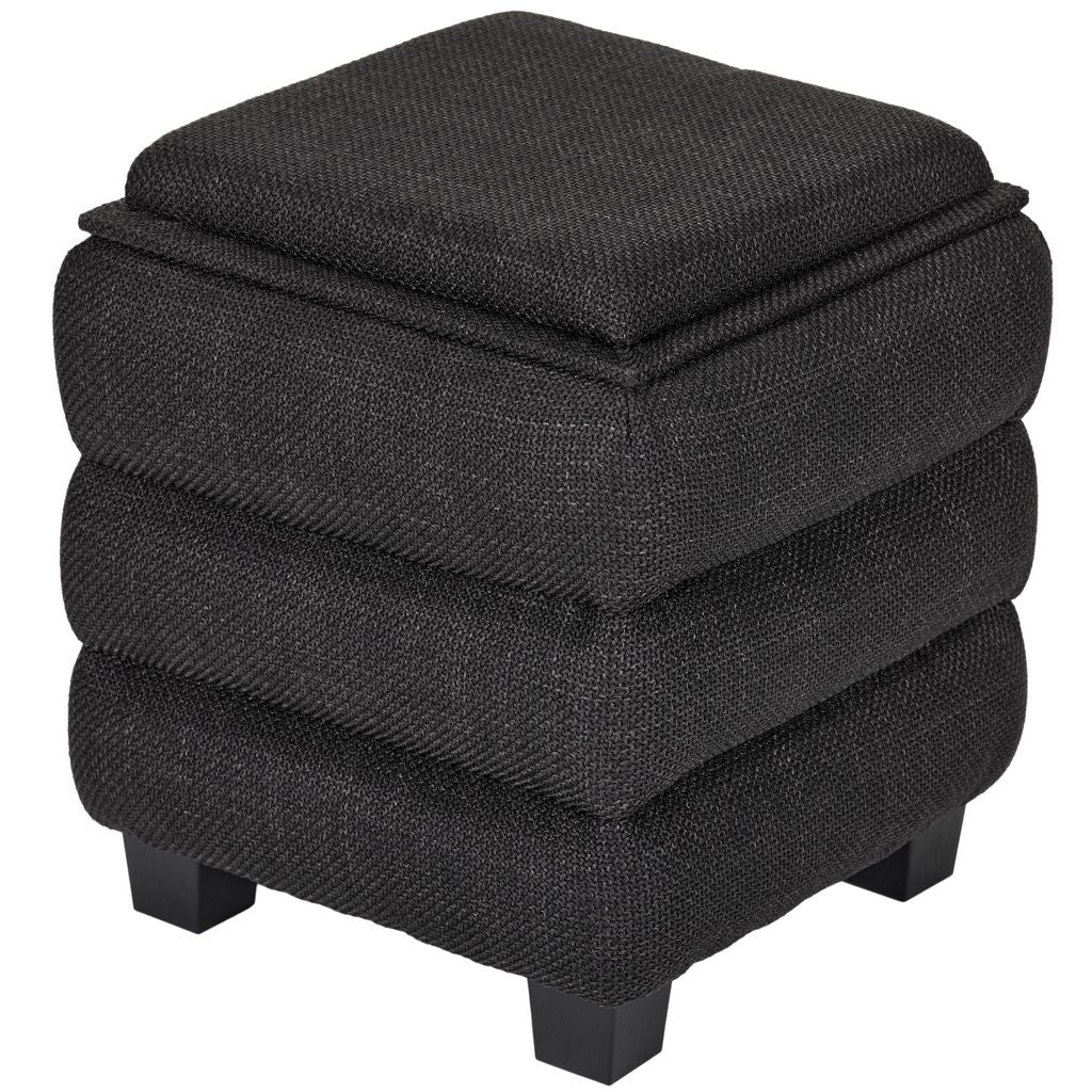 OT623 BLACK OTTOMAN