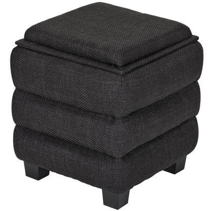 OT623 BLACK OTTOMAN