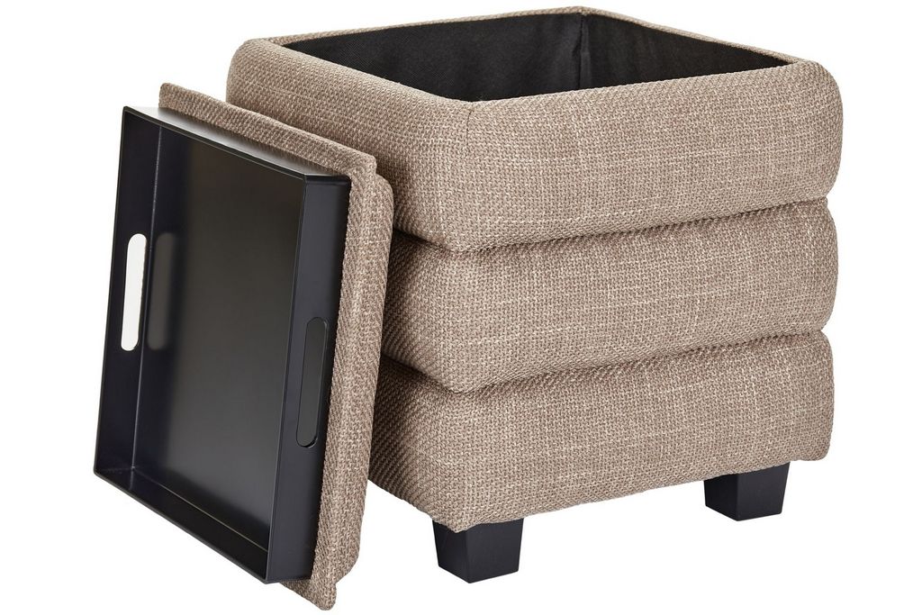 OT623 LIGHT BROWN OTTOMAN