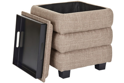 OT623 LIGHT BROWN OTTOMAN