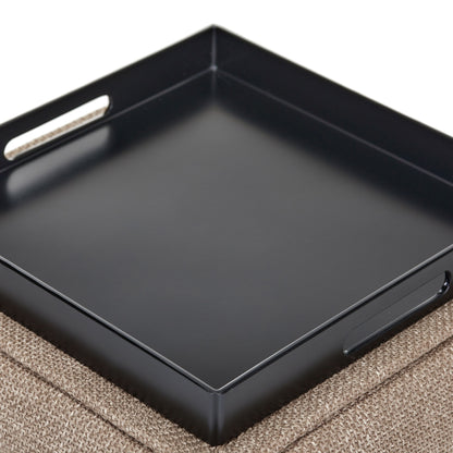 OT623 LIGHT BROWN OTTOMAN