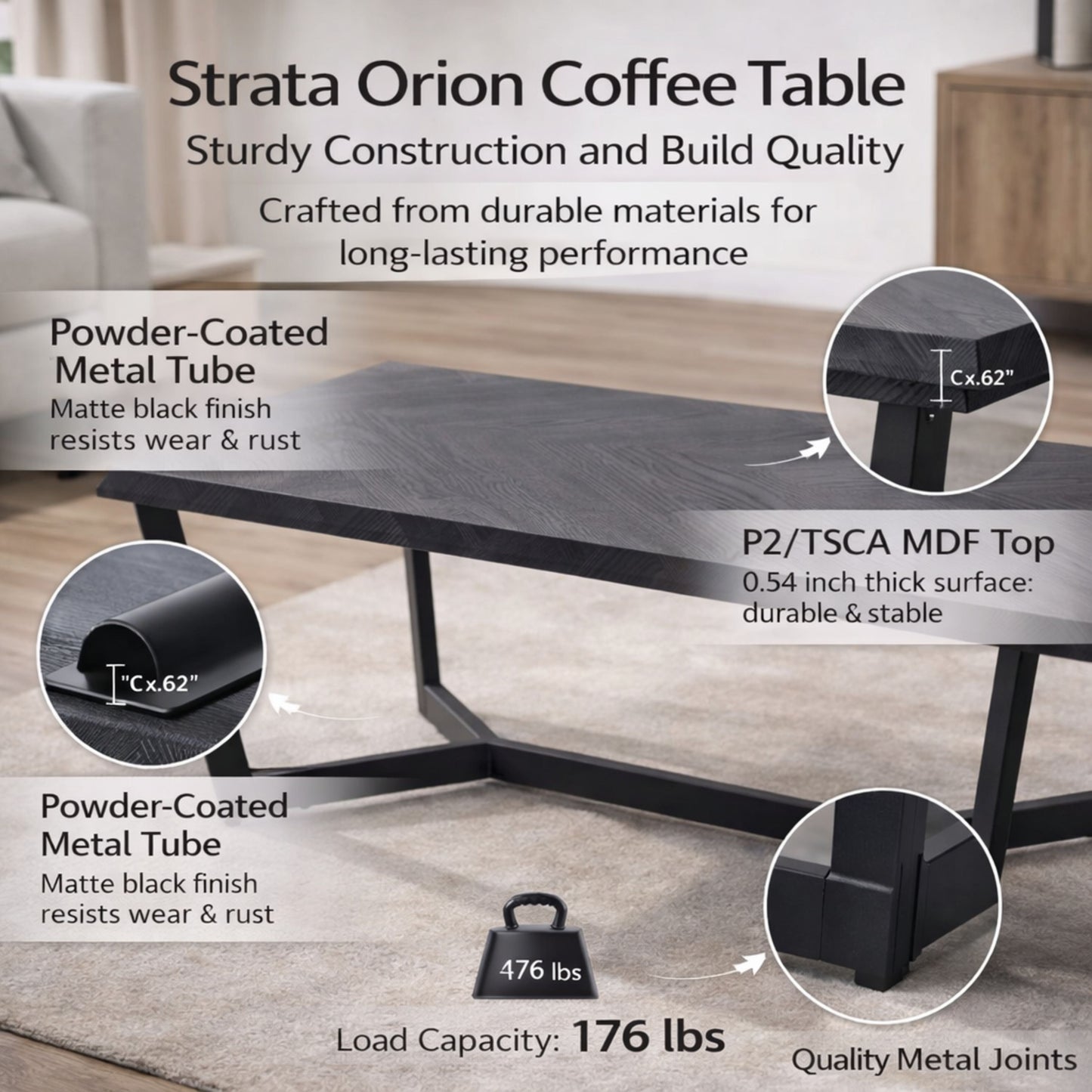 TB626 BONE-BLACK NESTING TABLE