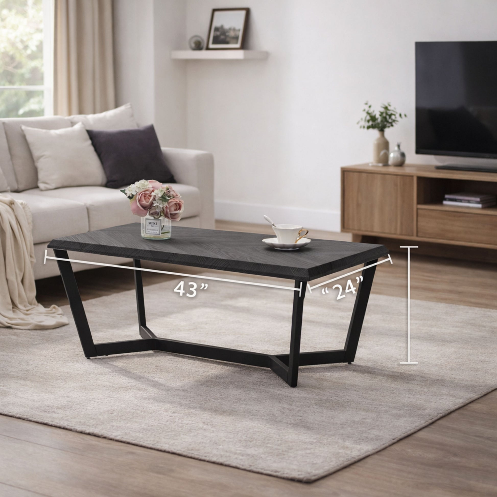 TB626 BONE-BLACK NESTING TABLE