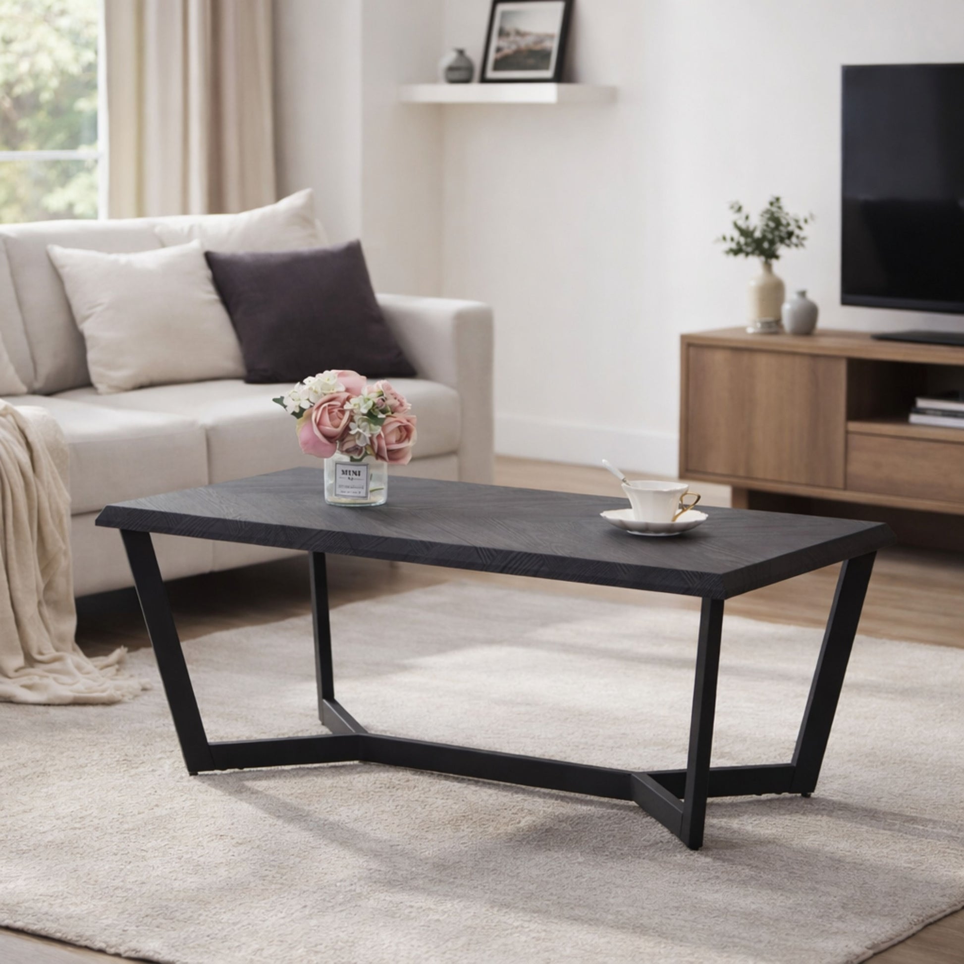 TB626 BONE-BLACK NESTING TABLE