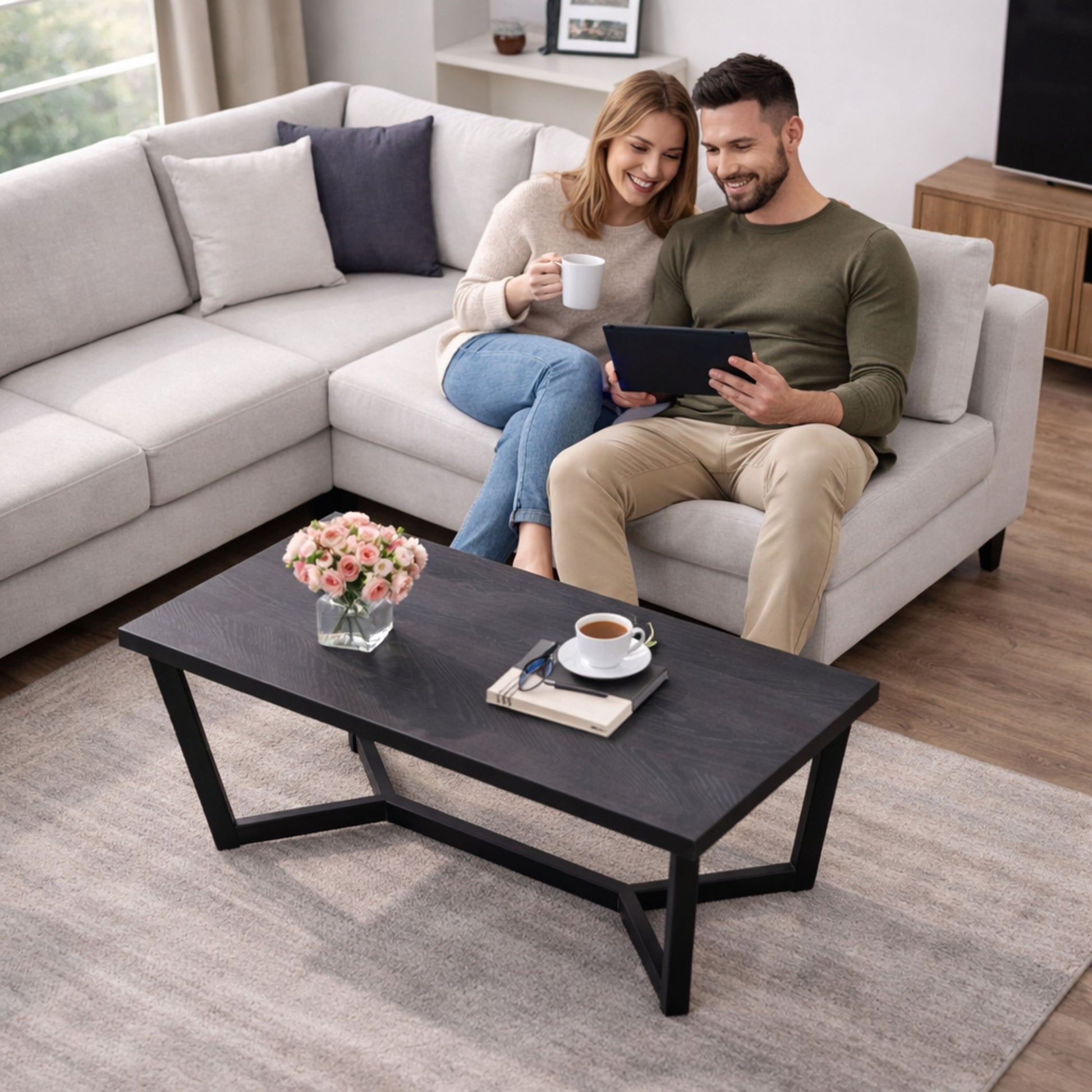 TB626 BONE-BLACK NESTING TABLE