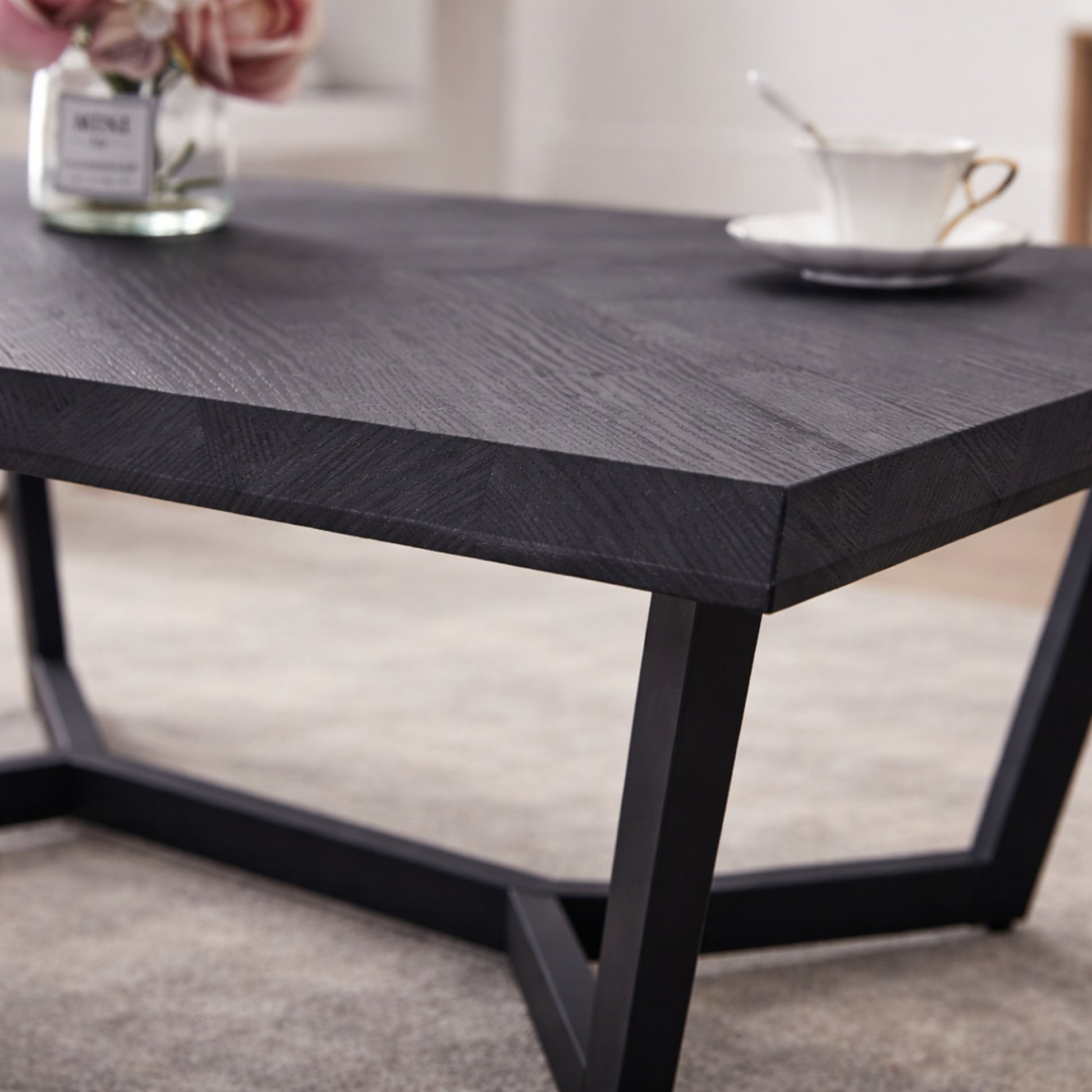TB626 BONE-BLACK NESTING TABLE