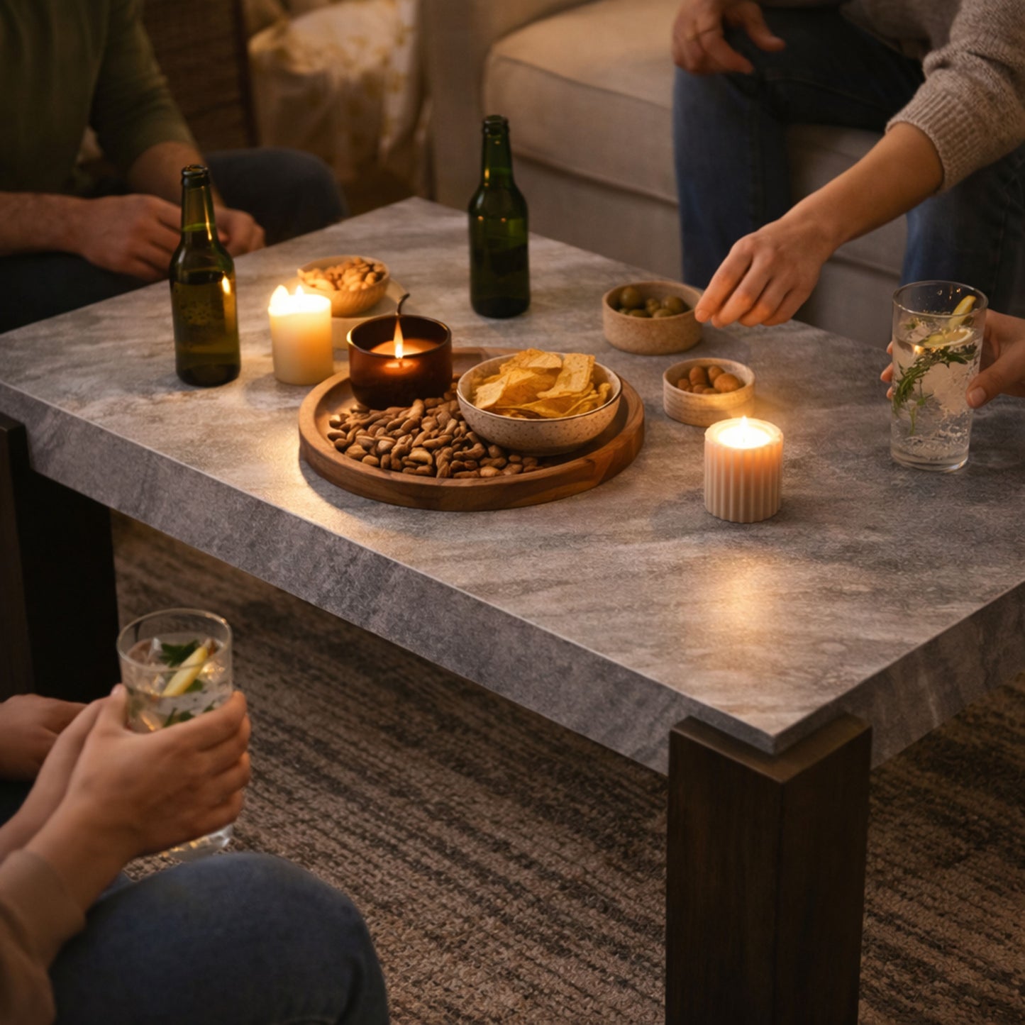 TB627 GRANITE-BLACK NESTING TABLE