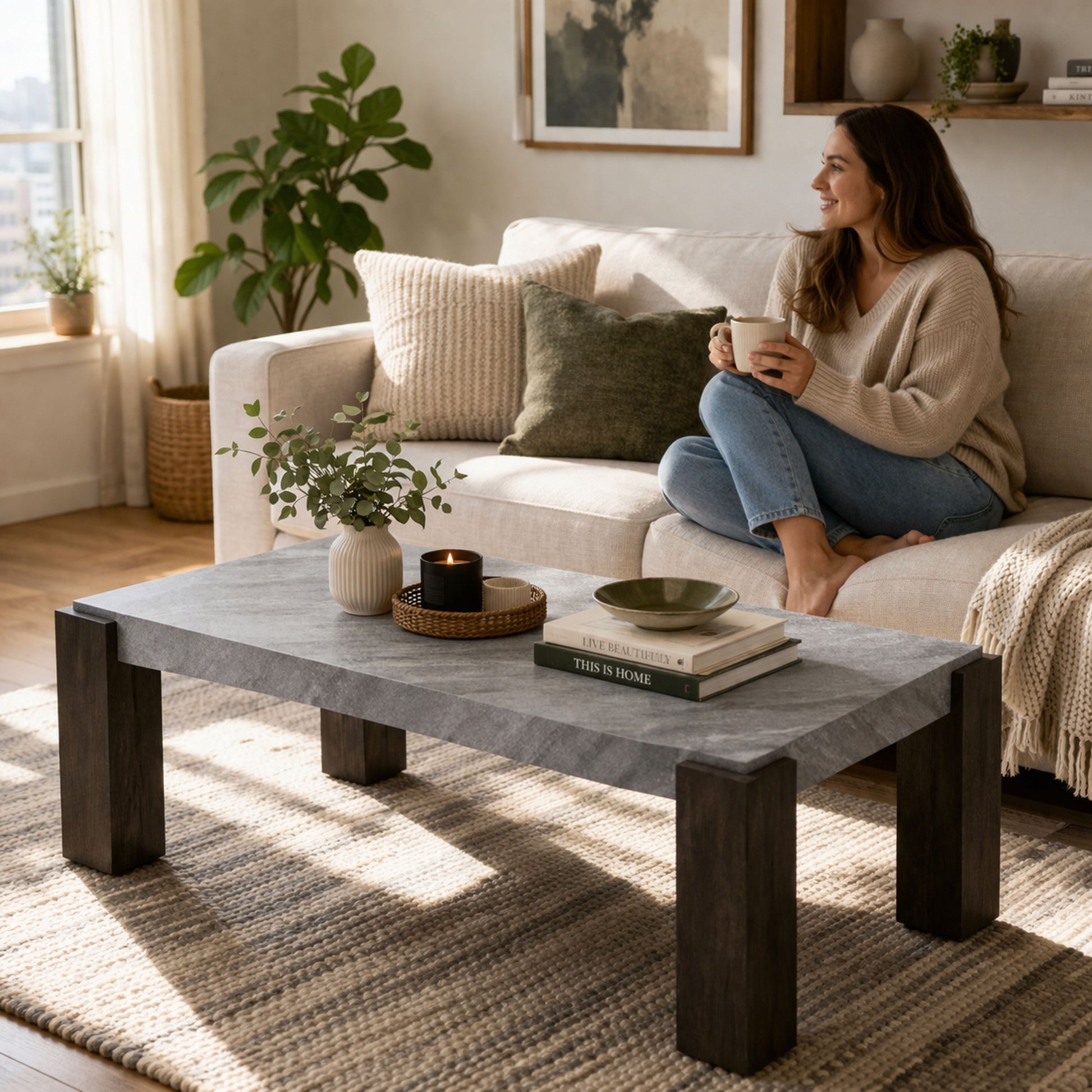 TB627 GRANITE-BLACK NESTING TABLE