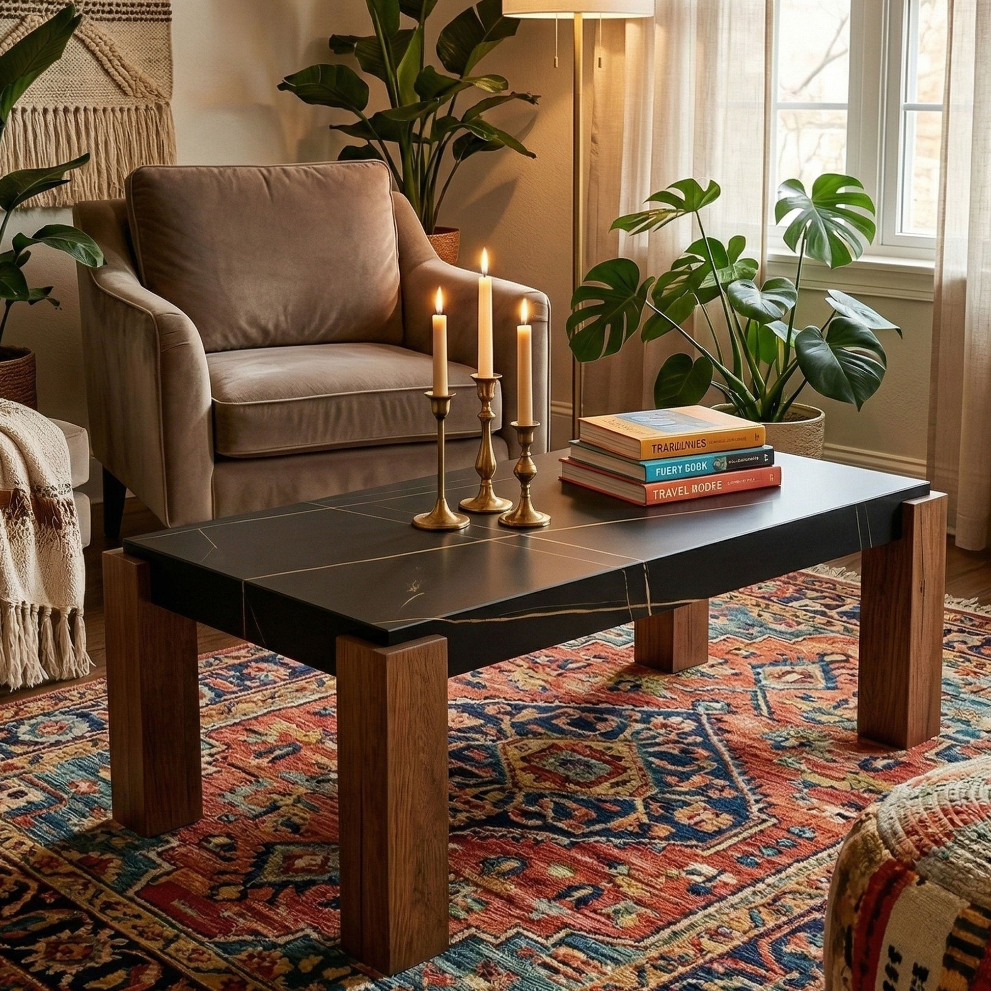 TB627 BLACK-BROWN NESTING TABLE