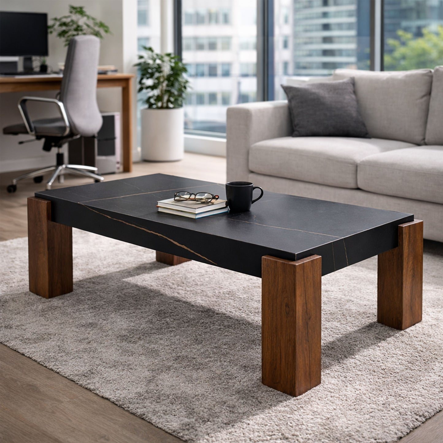 TB627 BLACK-BROWN NESTING TABLE