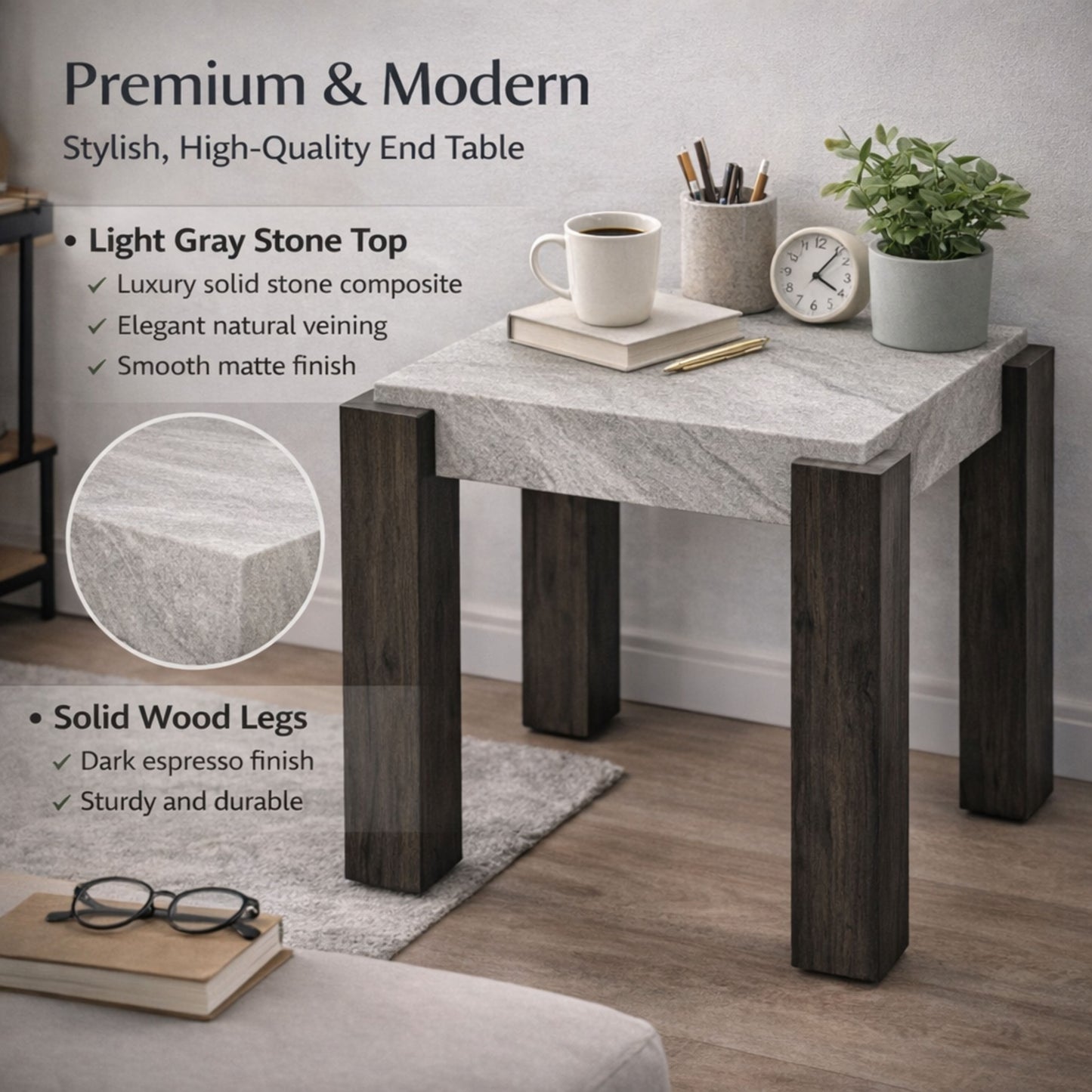 TB628 GRANITE-BLACK END TABLE NESTING