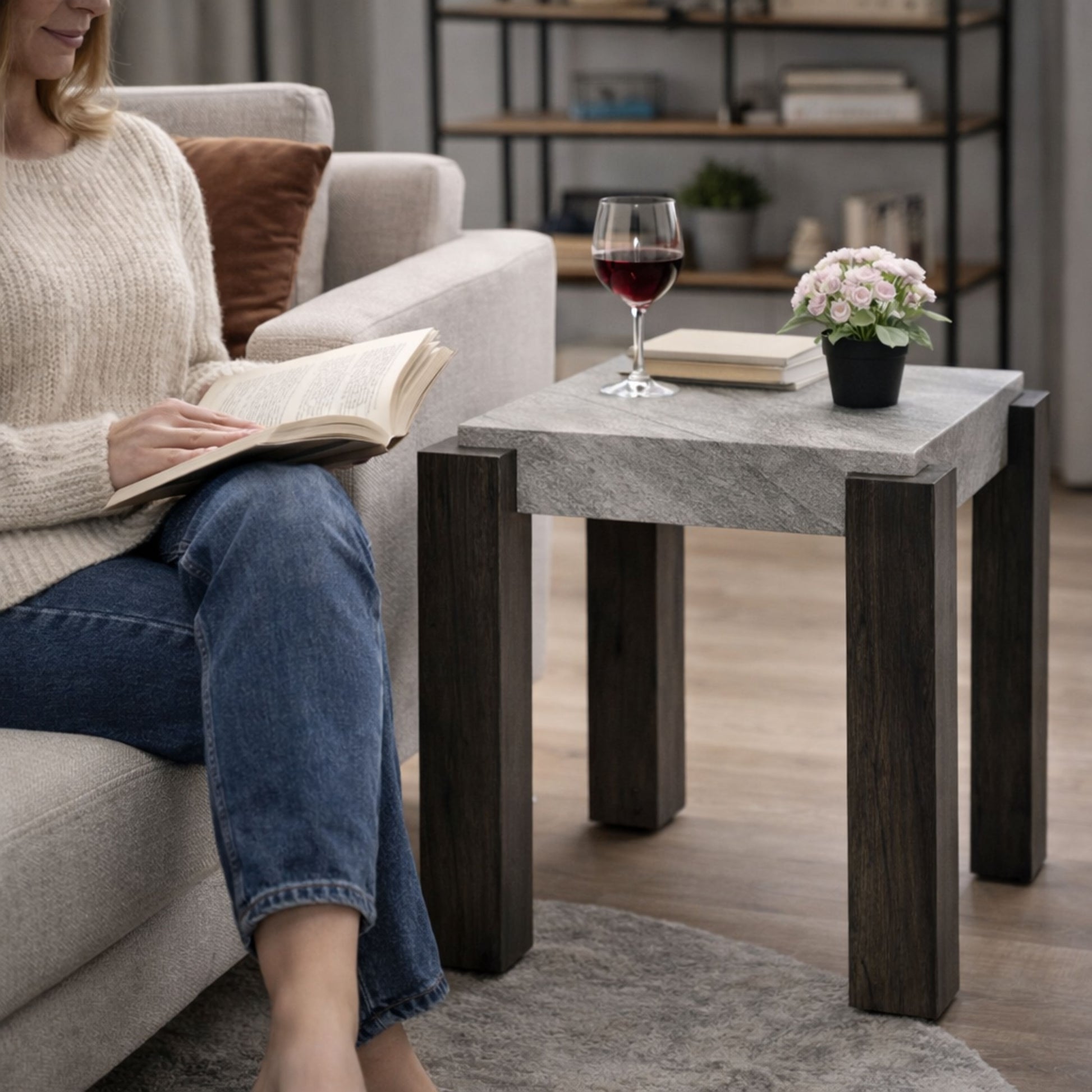 TB628 GRANITE-BLACK END TABLE NESTING