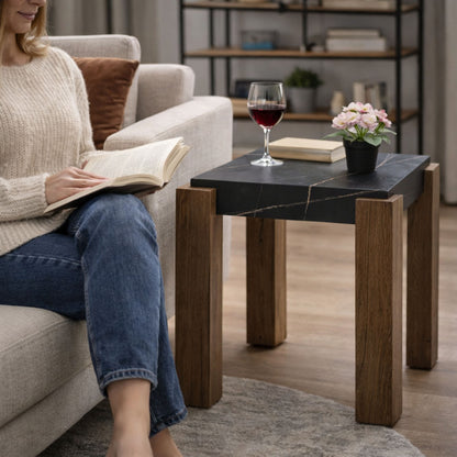 TB628 BLACK-BROWN END TABLE NESTING COFFEE