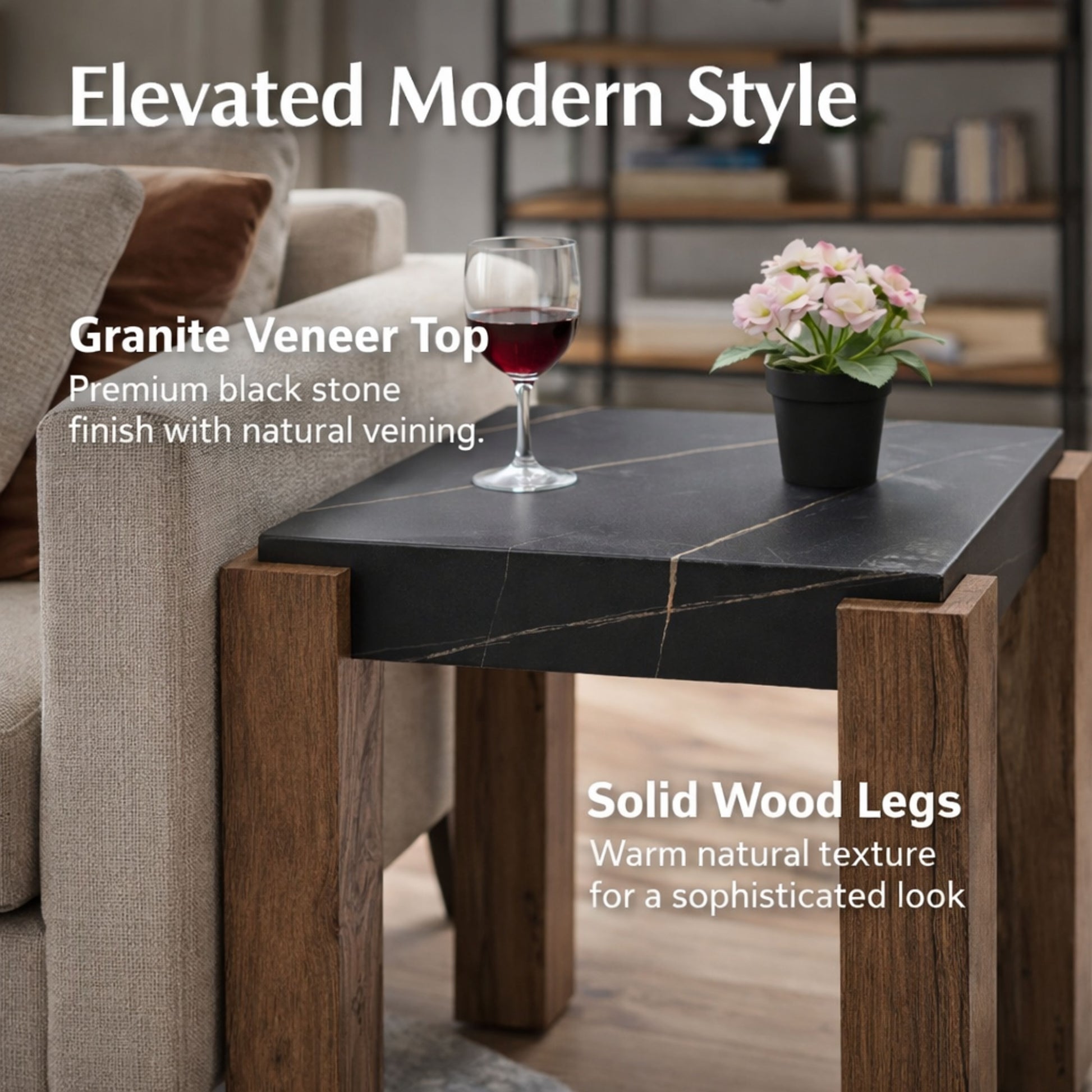 TB628 BLACK-BROWN END TABLE NESTING