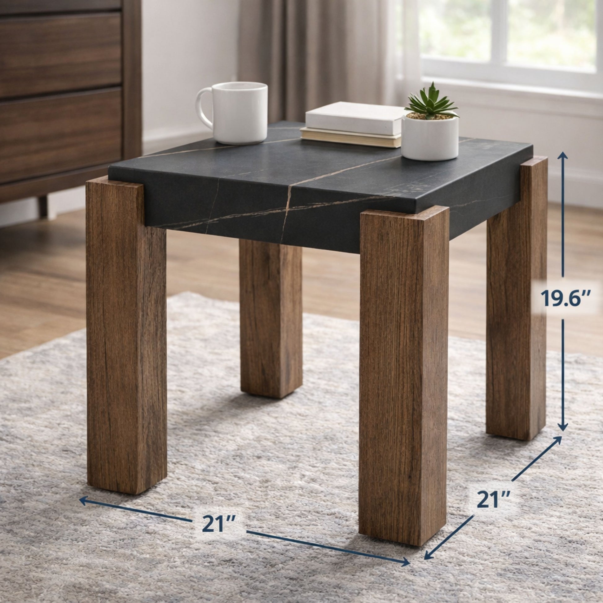 TB628 BLACK-BROWN END TABLE NESTING