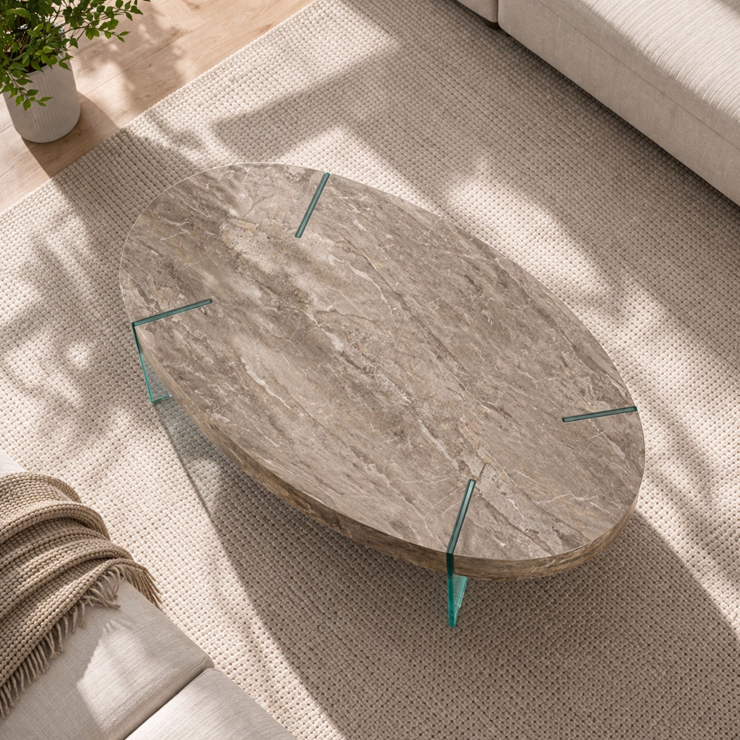 TB629 NATURAL MARBLE NESTING TABLE