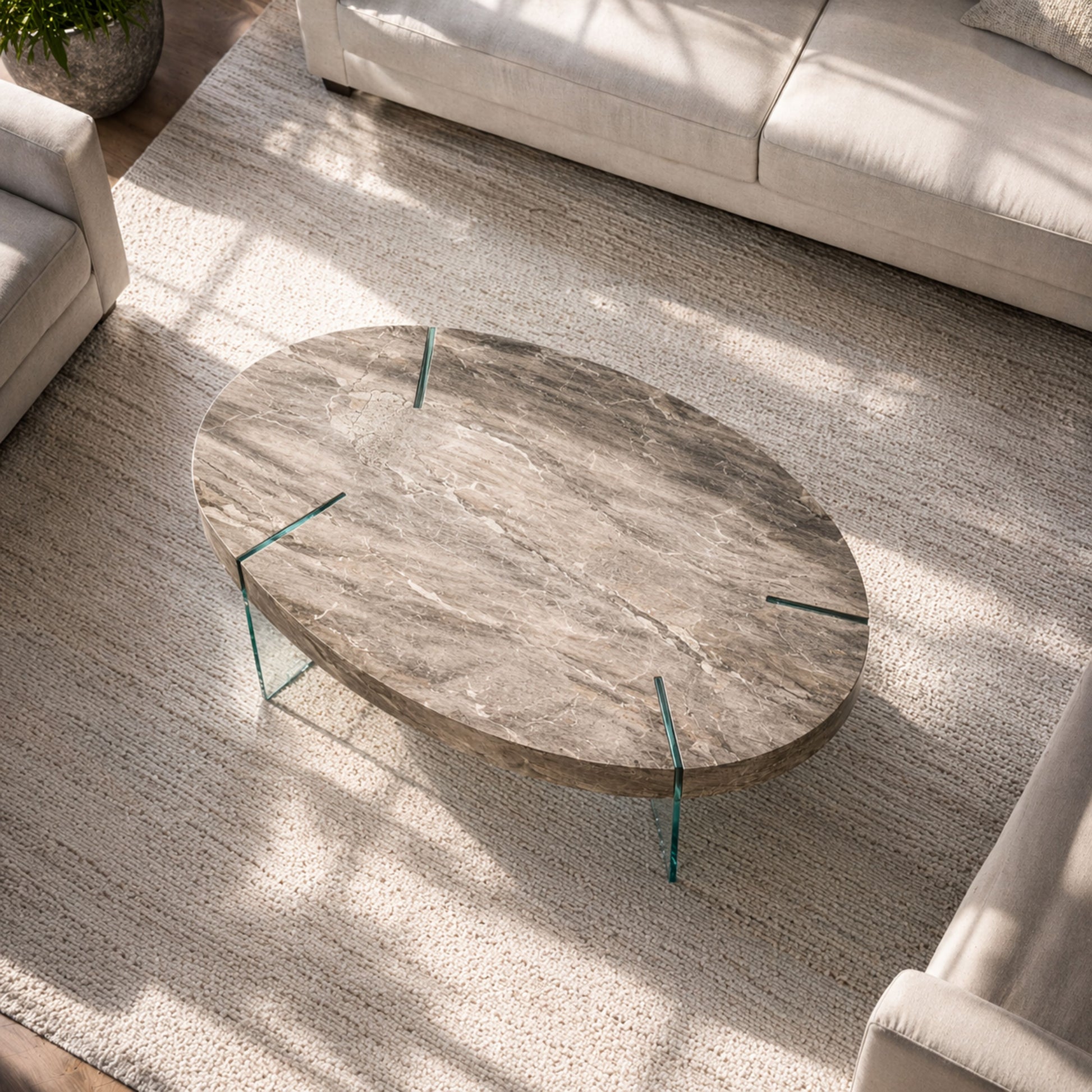 TB629 NATURAL MARBLE NESTING TABLE
