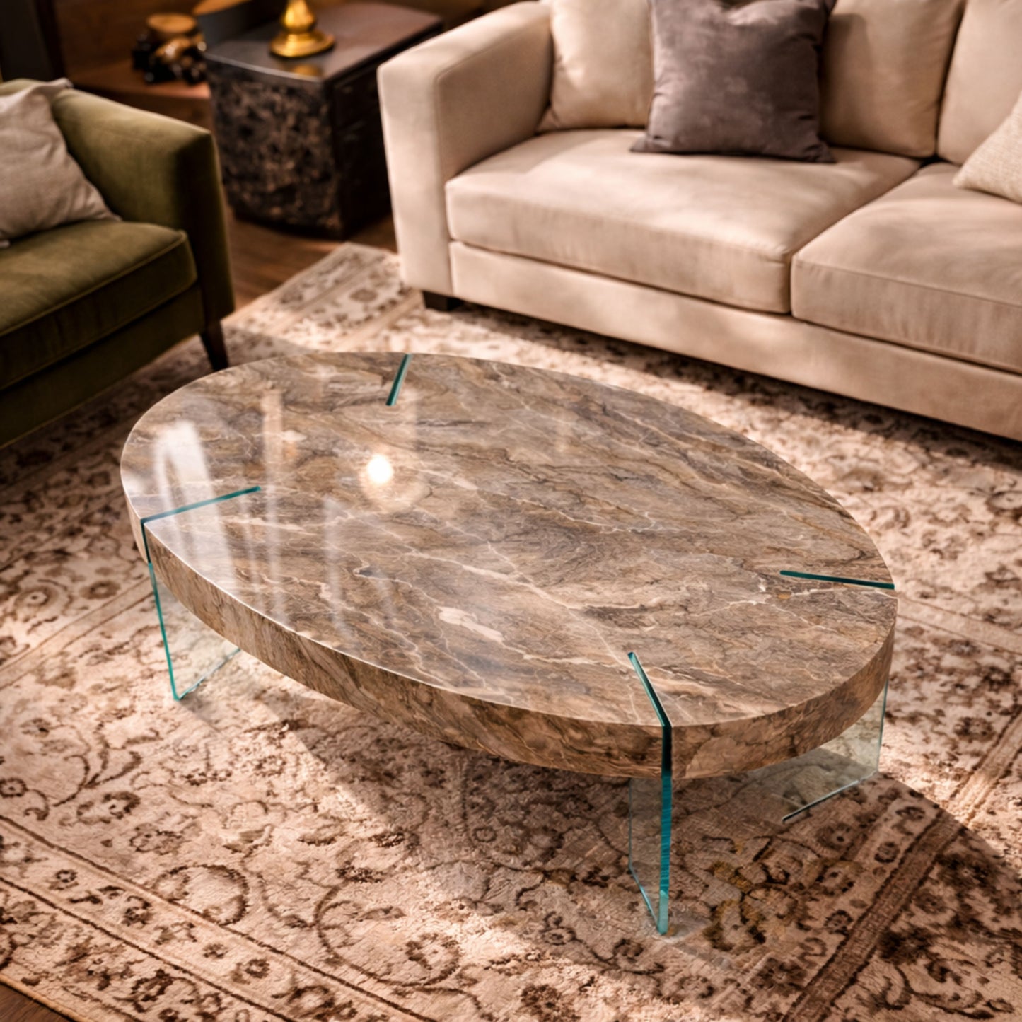 TB629 NATURAL MARBLE NESTING TABLE