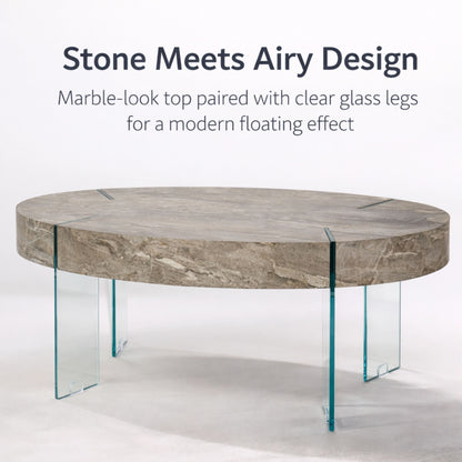 TB629 NATURAL MARBLE NESTING COFFEE TABLE
