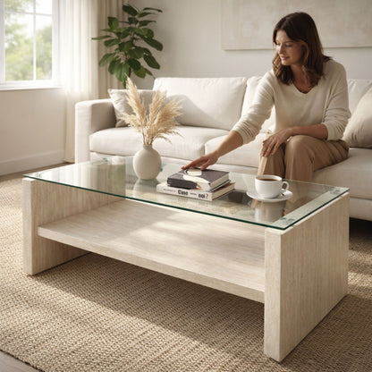 TB630 YELLOW MARBLE NESTING TABLE
