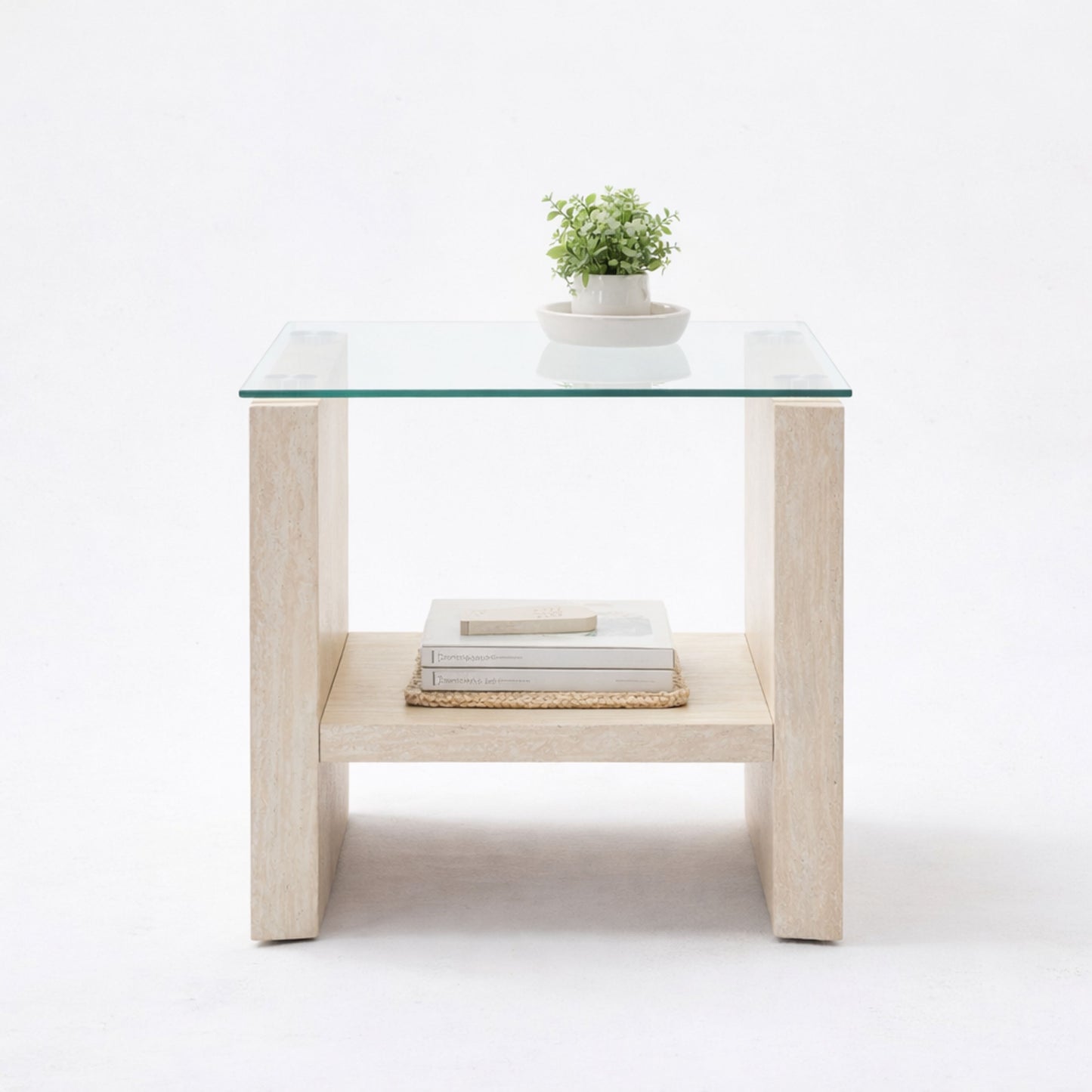 TB631 YELLOW MARBLE END TABLE NESTING