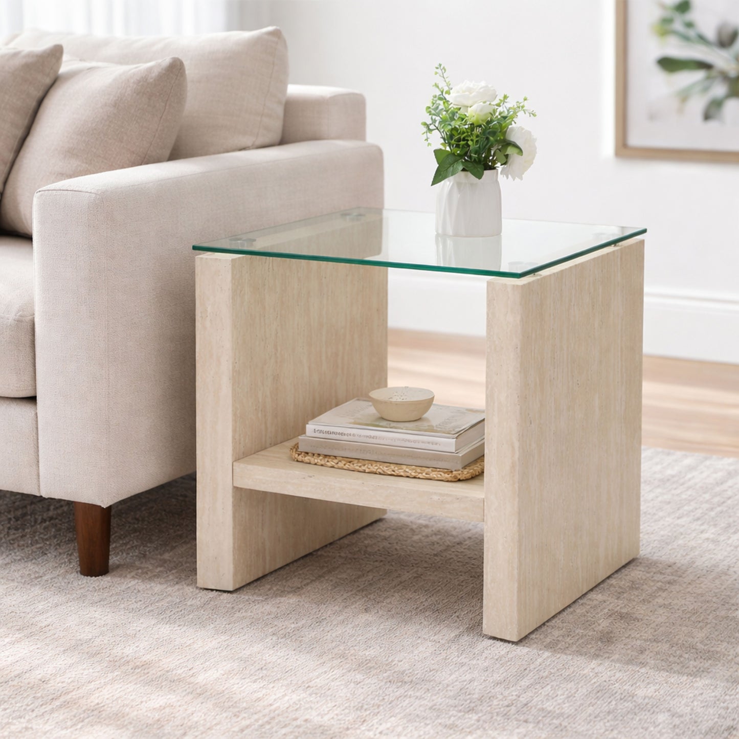 TB631 YELLOW MARBLE END TABLE NESTING