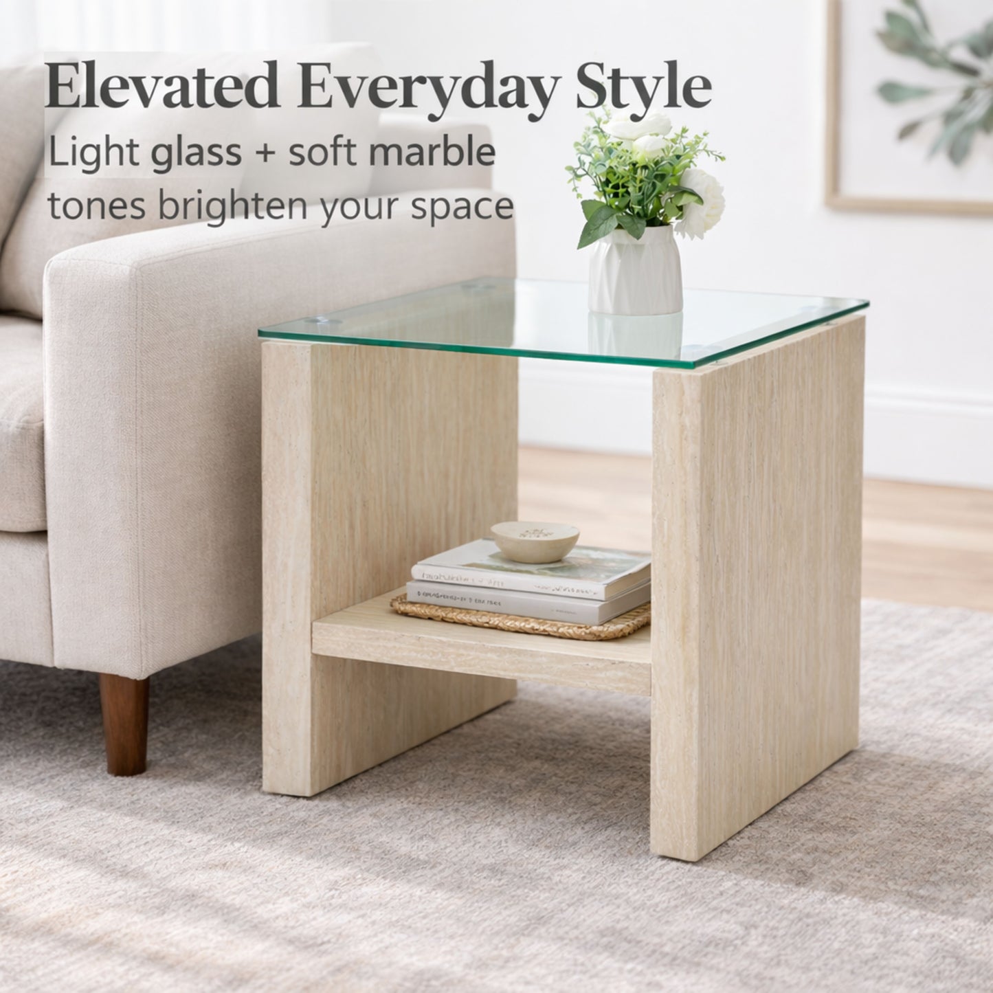 TB631 YELLOW MARBLE END TABLE NESTING