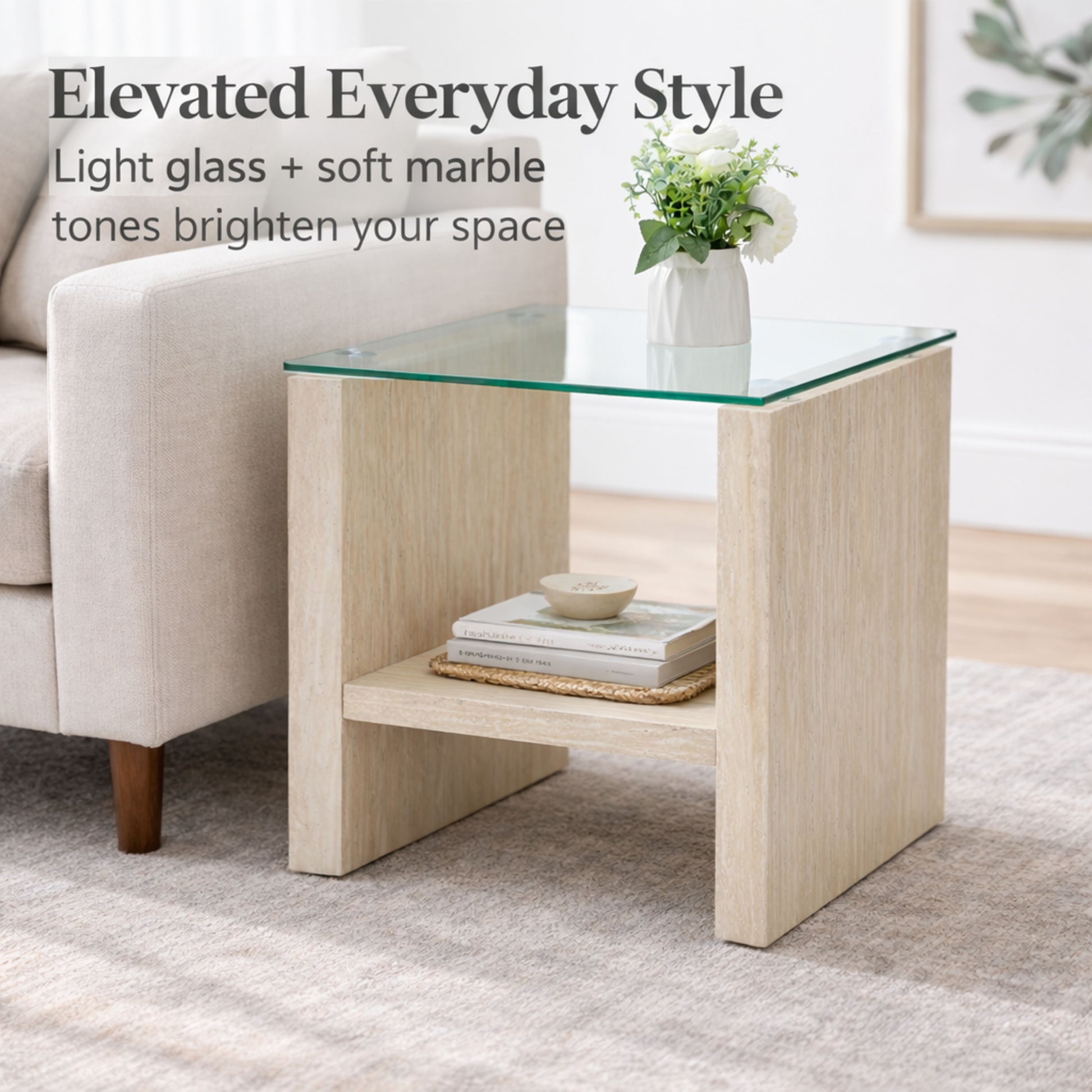 TB631 YELLOW MARBLE END TABLE NESTING