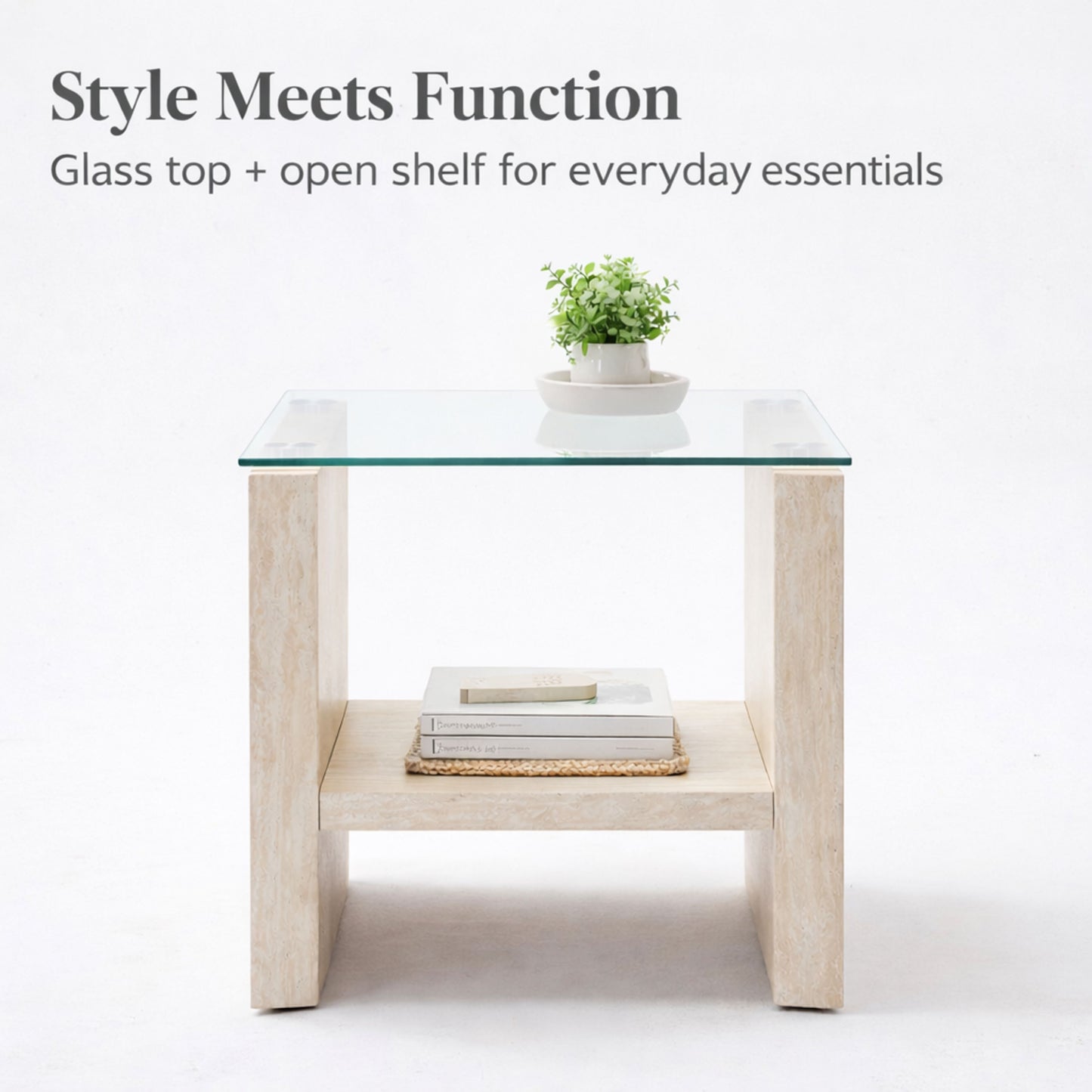 TB631 YELLOW MARBLE END TABLE NESTING