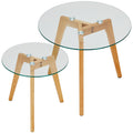 Set of Two Mixed-Material Mid-Century Modern Nesting Tables