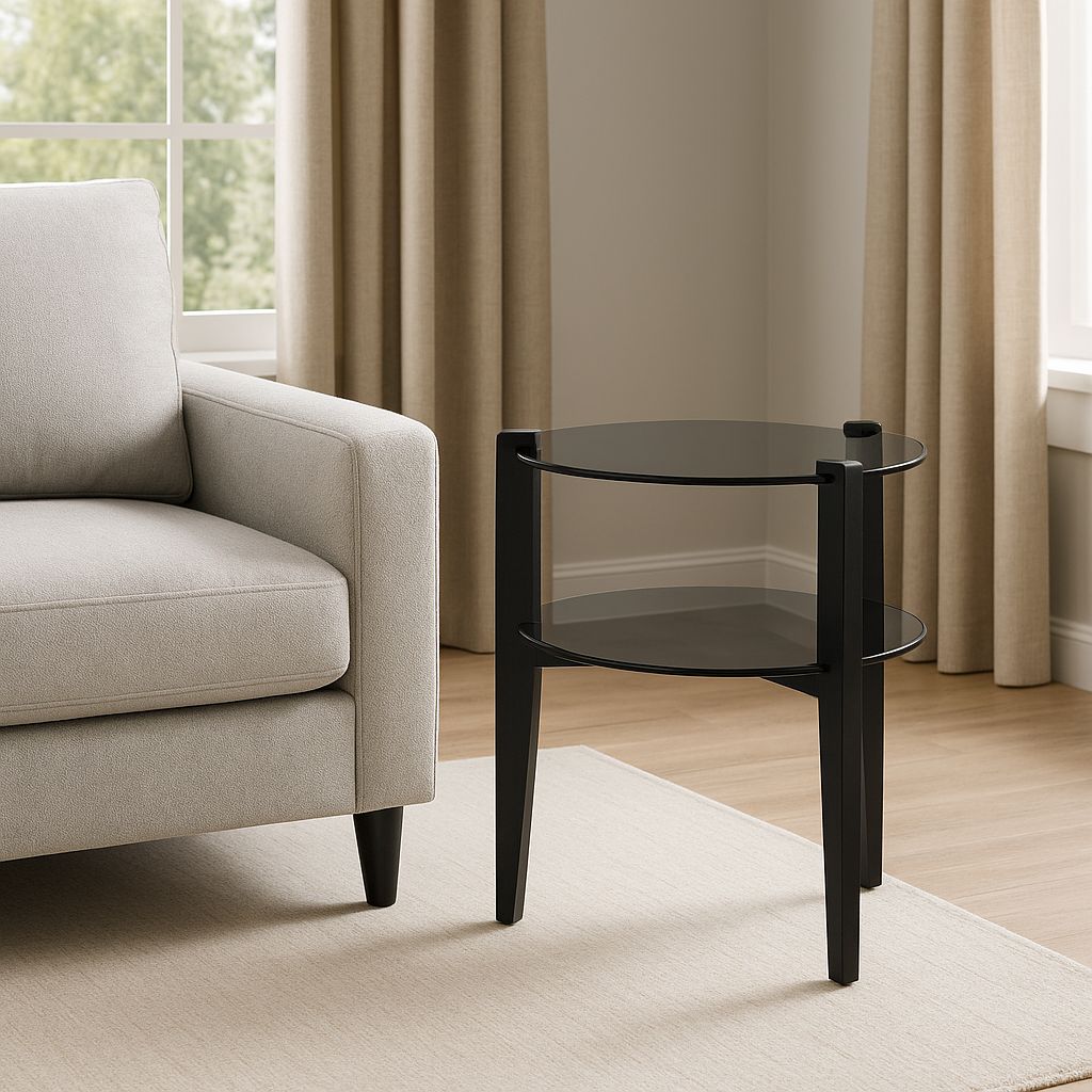 CTB637 BLACK END TABLE