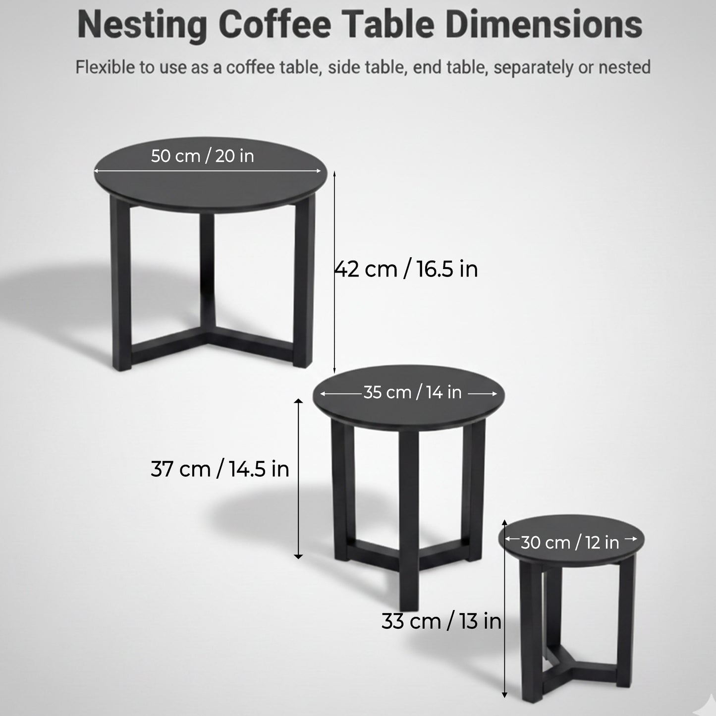 CTB639 BLACK END TABLE NESTING
