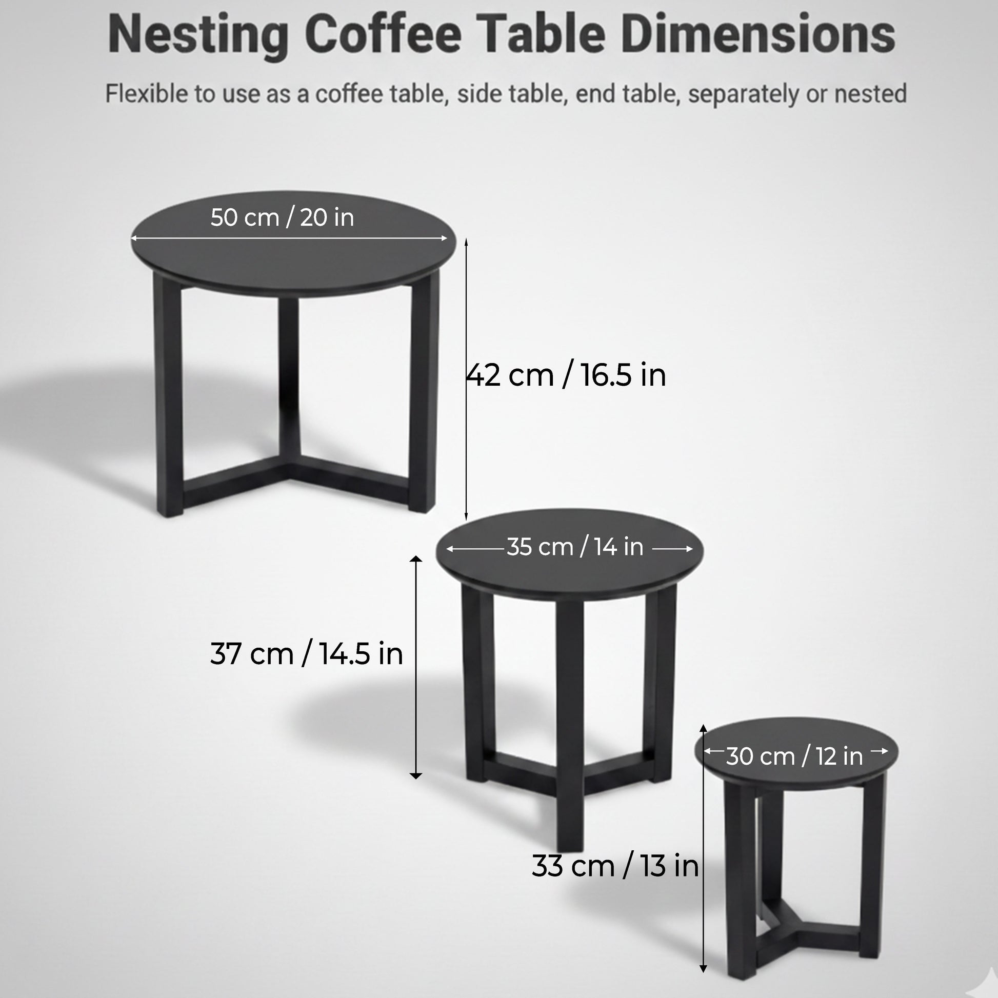 CTB639 BLACK END TABLE NESTING